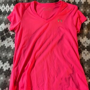 Under Armour Neon Pink V-Neck Tee